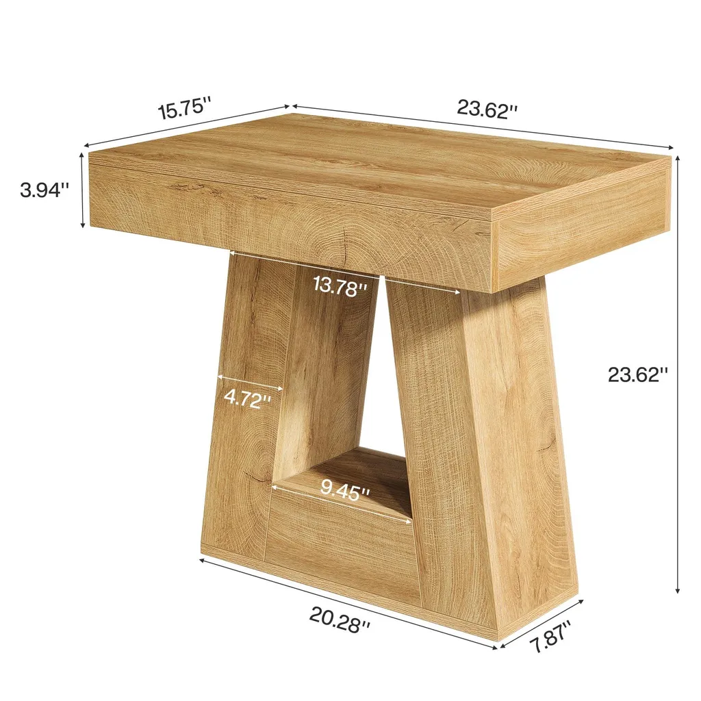 Table de Chevet Stable et Moderne, Solution Gain de Place Bois et Fer