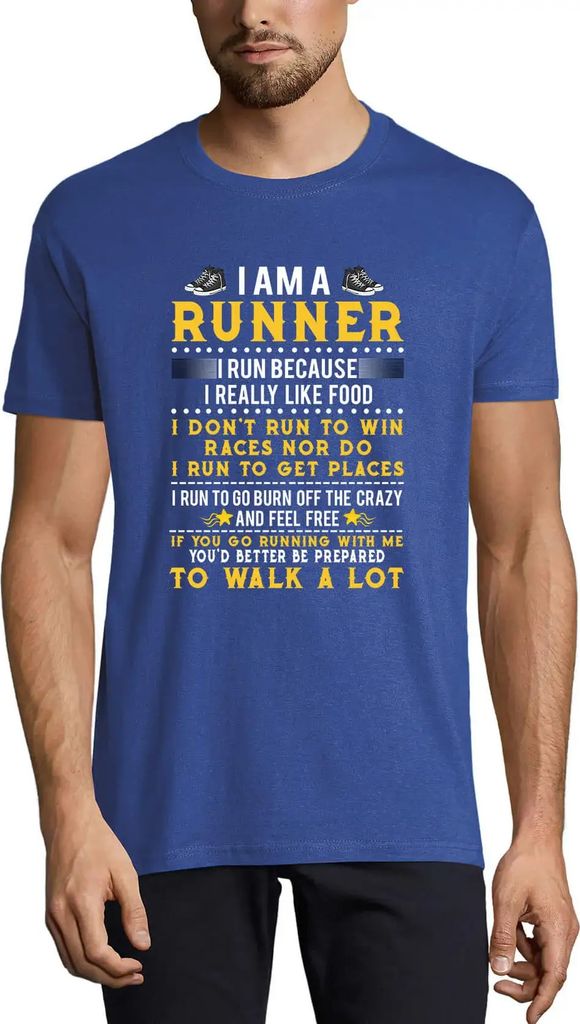 Herren Grafik T-Shirt Ich bin ein humorvoller Läufer – I Am A Runner Humor – Öko-Verantwortlich Vintage Jahrgang Kurzarm Lustige Druck Geburt...