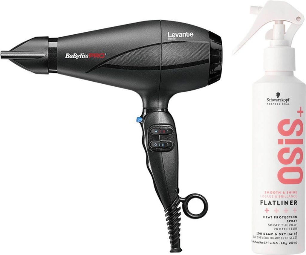 BaByliss PRO Levante HQ 2100W BAB6950IE + Schwarzkopf Osis Flatliner Heat Protection Spray 200ml