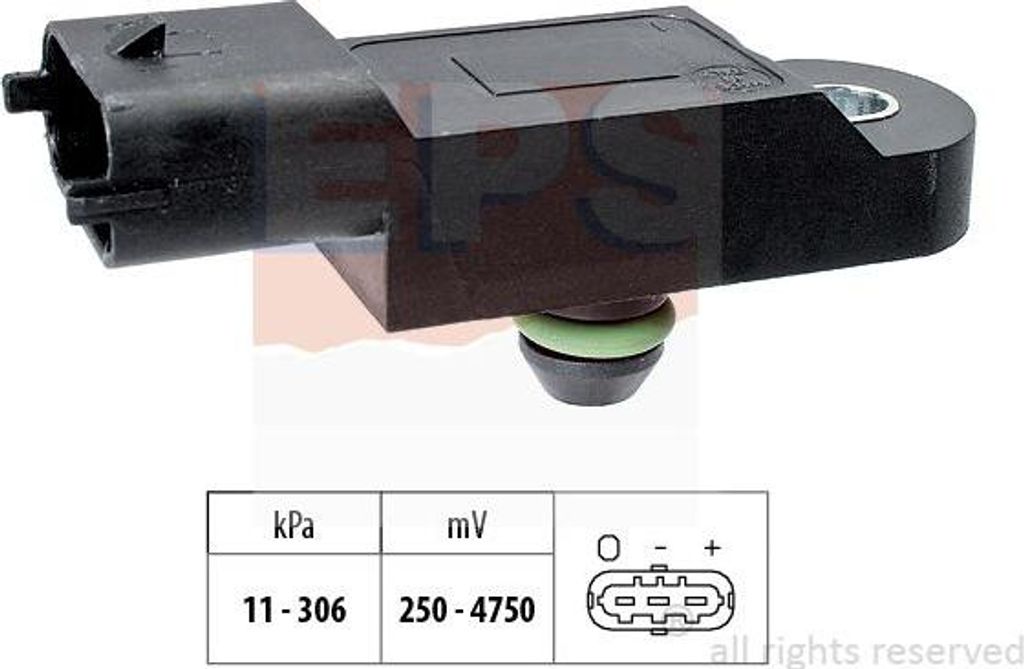 EPS 1.993.121 Luftdrucksensor, Höhenanpassung OE 55209194 kompatibel mit 500, 500C, Grande Punto, Punto, Alf. 159, Alf. 4C, Giulietta, Mito, Spide...