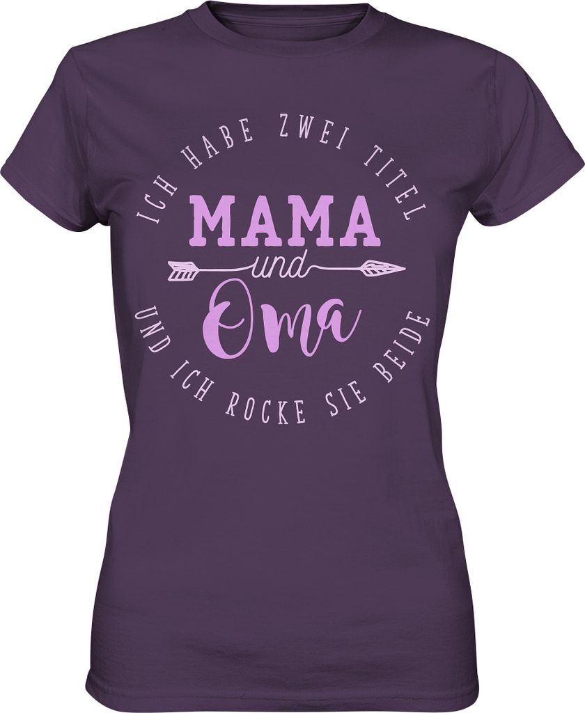 Zwei Titel Mama und Oma Familie Liebe T-Shirt – Urban Produktbild 