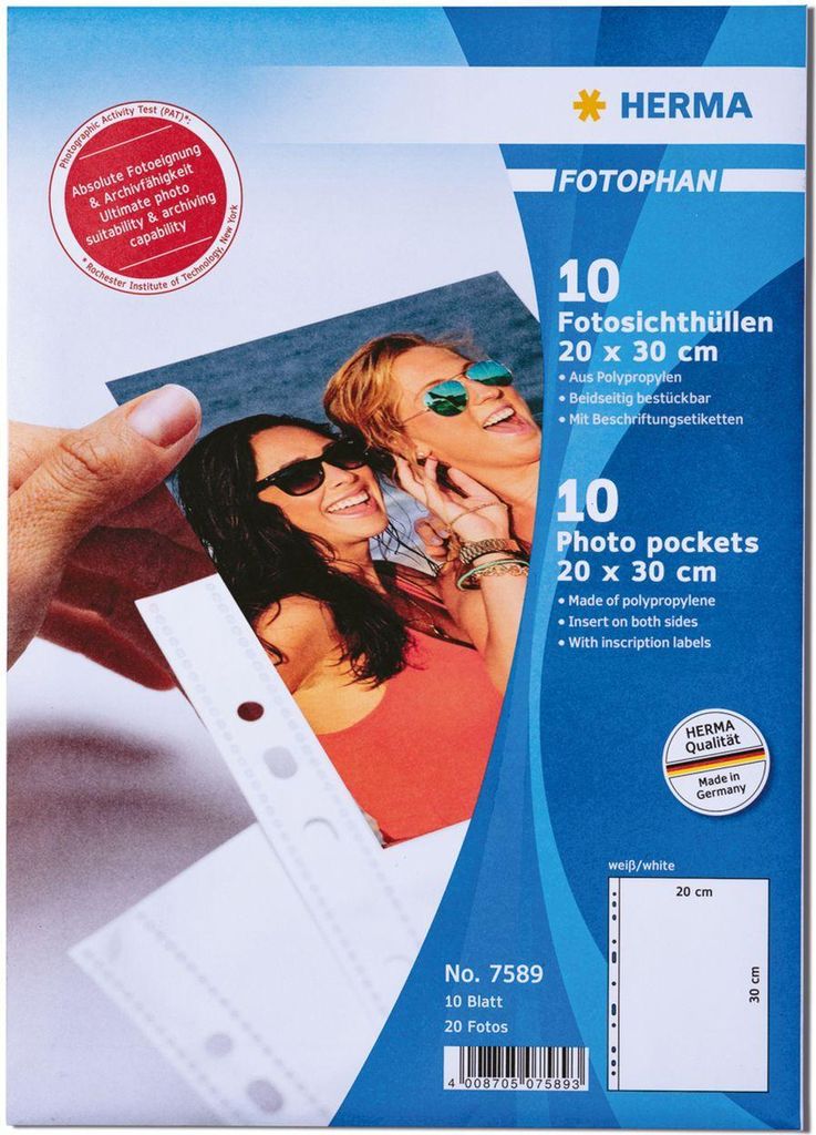 Fotosichthüllen 200 x 300 mm weiß 10 Hüllen Produktbild 
