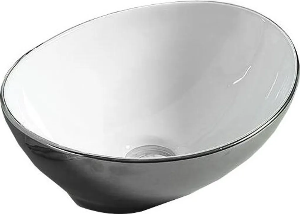 Mexen Elza Lavabo da Appoggio 40x33 Argento Bianco | Bagno Moderno