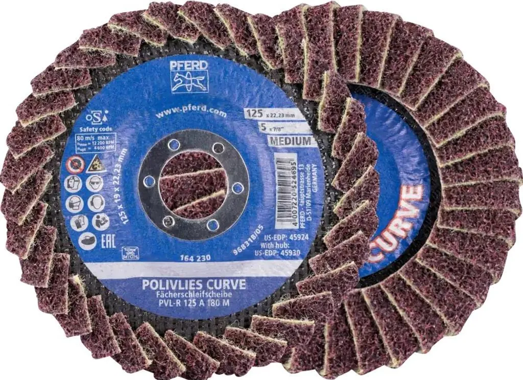 Disco PFERD POLIVLIES-CURVE 125mm A180M - L'eccellenza in Officina