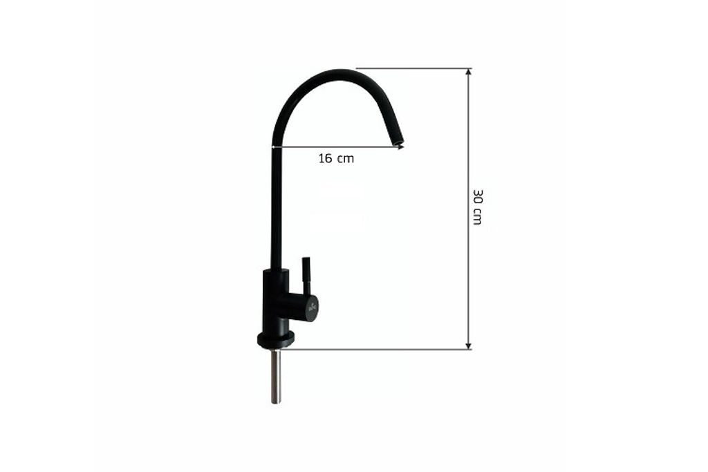 Wasserhahn Schwarz Matt Armatur Umkehrosmoseanlage Produktbild 2