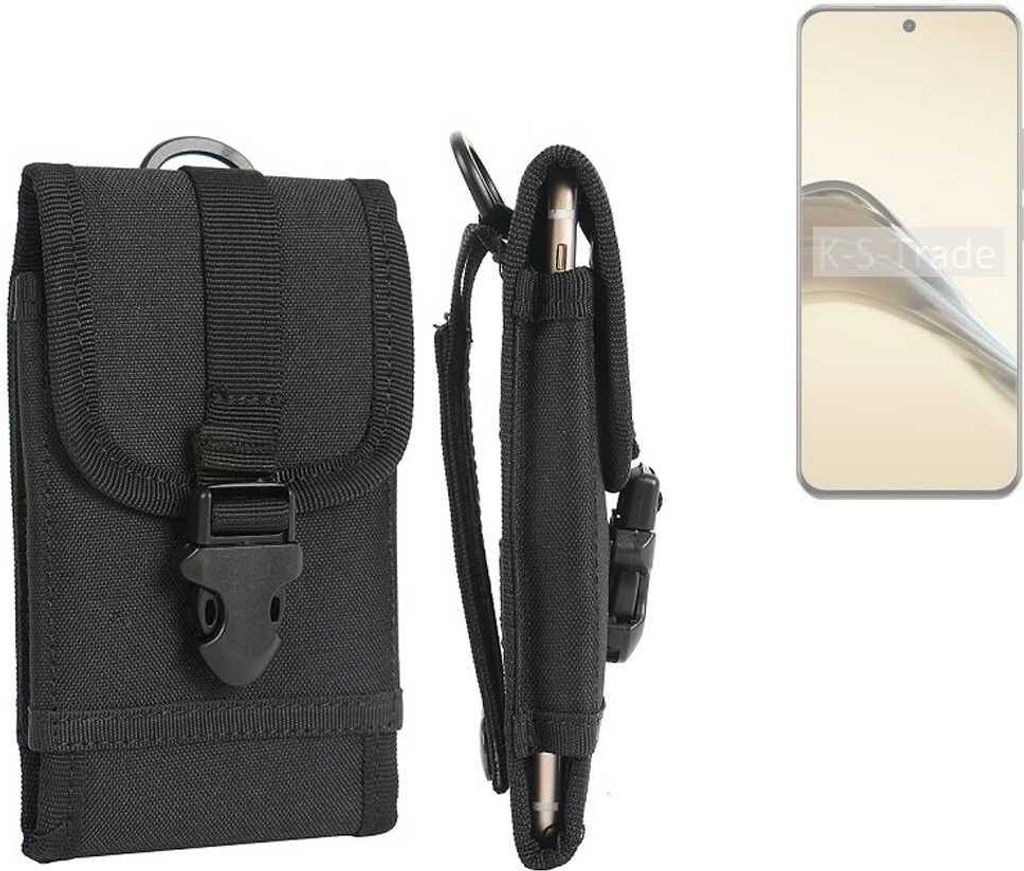 K-S-Trade Holster Handy Hülle kompatibel mit Realme 13 Pro 5G Holster Handytasche Gürtel Tasche Schutz Hülle Robust Outdoor schwarz