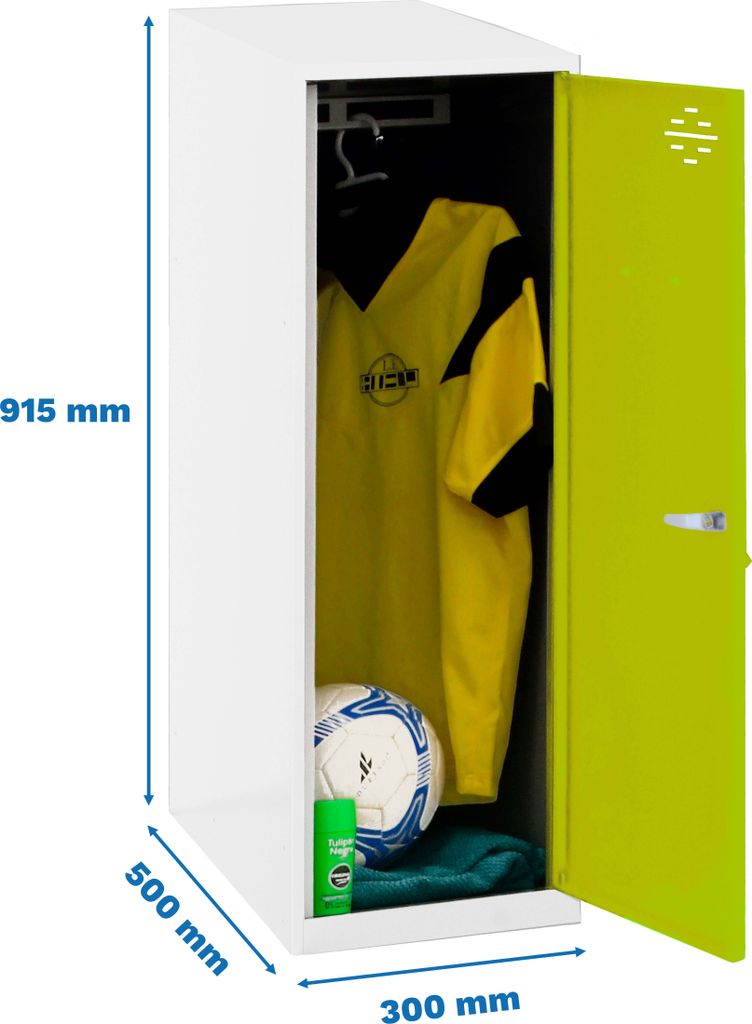 Simonrack Spind SIMONLOCKER DISM SINGLE weiß, grün 8425437116643, 1 Schließfach 30,0 x 50,0 x 91,5 cm