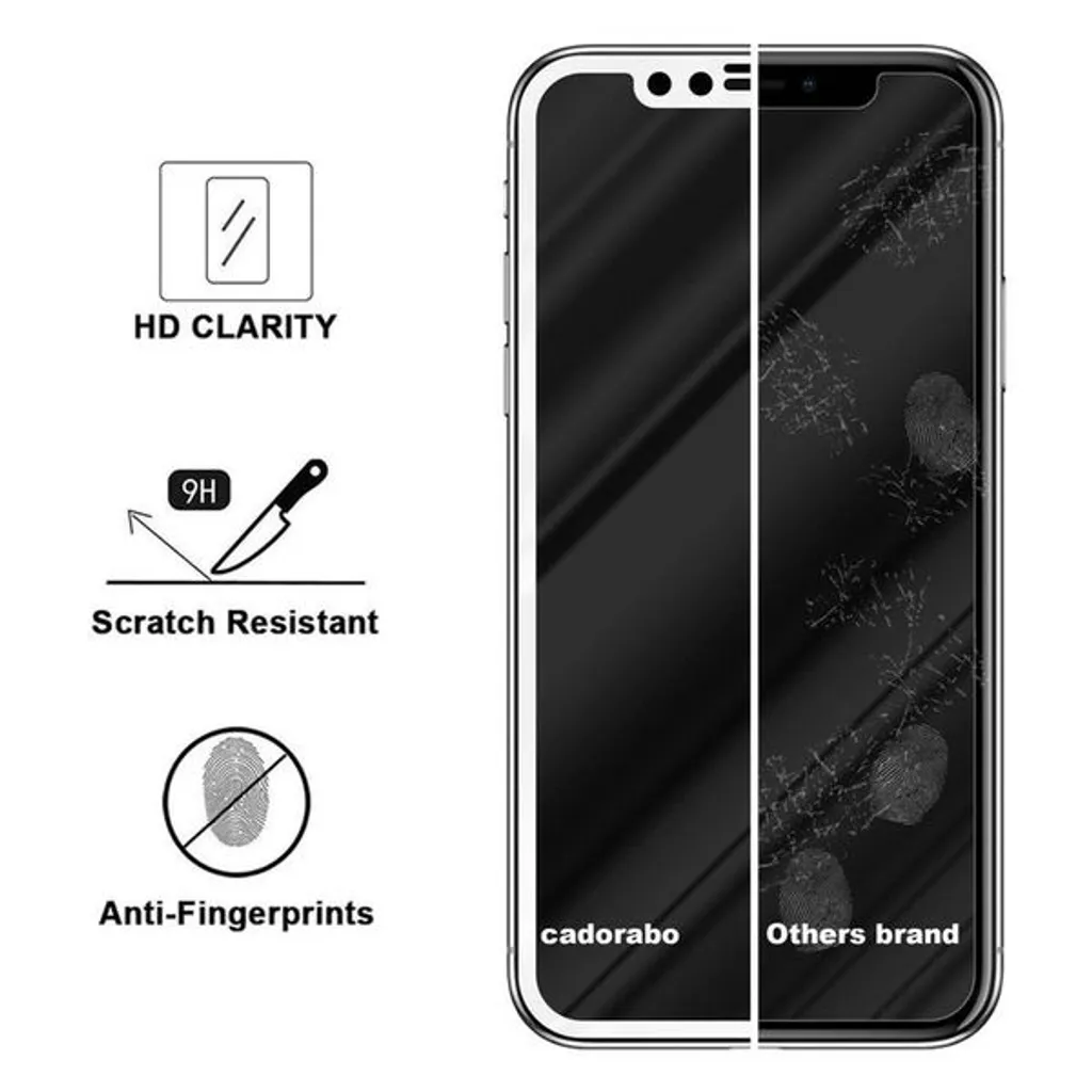 Cadorabo pellicola blindata per Apple iPhone XS MAX pellicola protettiva in bianco a schermo intero vetro temperato di protezione del display - 11