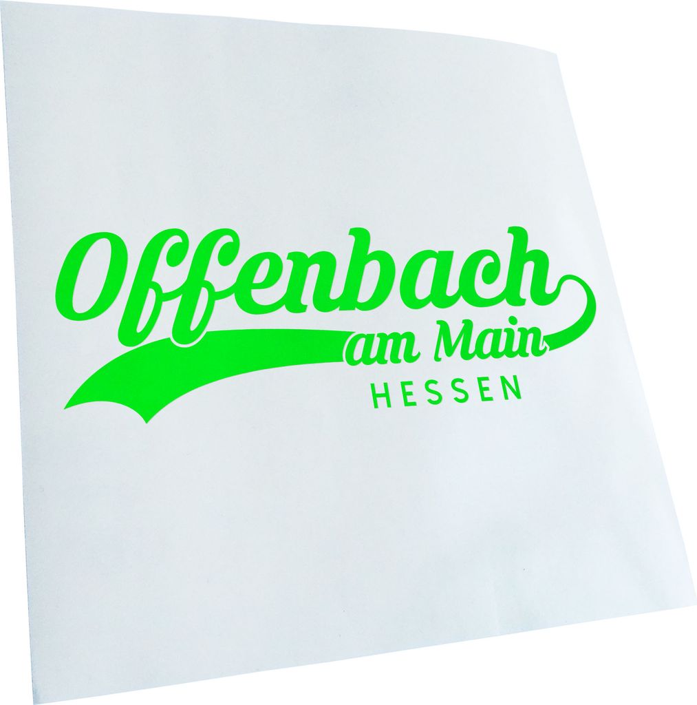 Kiwistar - Autoaufkleber - Offenbach am Main Hessen - Neongrün - 60x20cm - Aufkleber für Auto, Laptop, Fahrrad, LKW, Motorrad mehrfarbig JDM Deca...