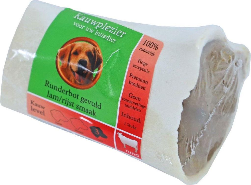 Natural Snack Rinderknochen Lamm/Reis gefüllt - Gebr de boon