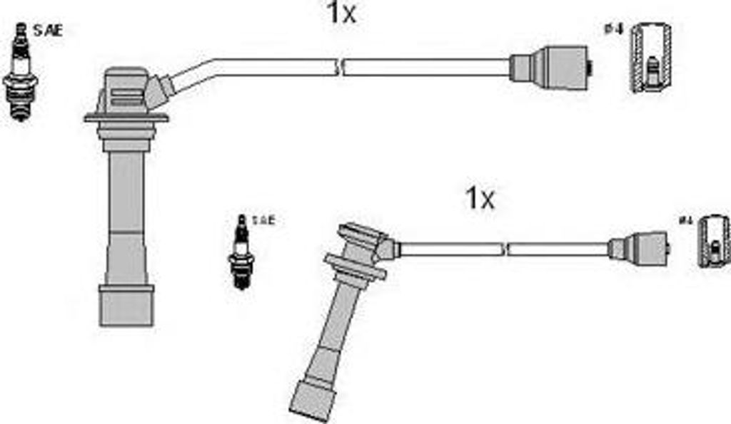 HITACHI 134123 Zündkabelsatz Zündleitungssatz Produktbild 