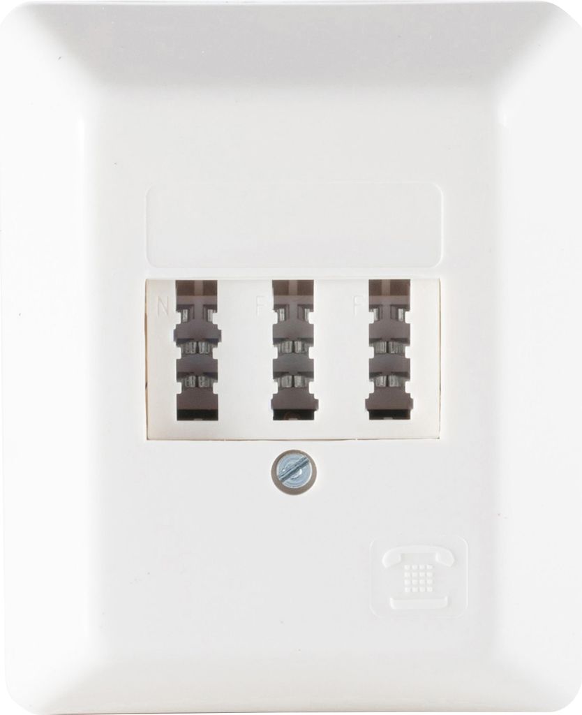 S/CONN maximum connectivity Telefon-Anschlußdose TAE NF/F, reinweiß-RAL9010, Aufputz (74050W)