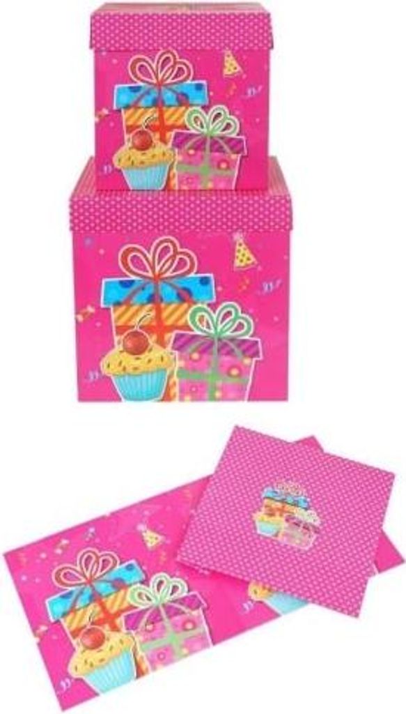 Faltbare Box 20x20x20 PARTY M rosa