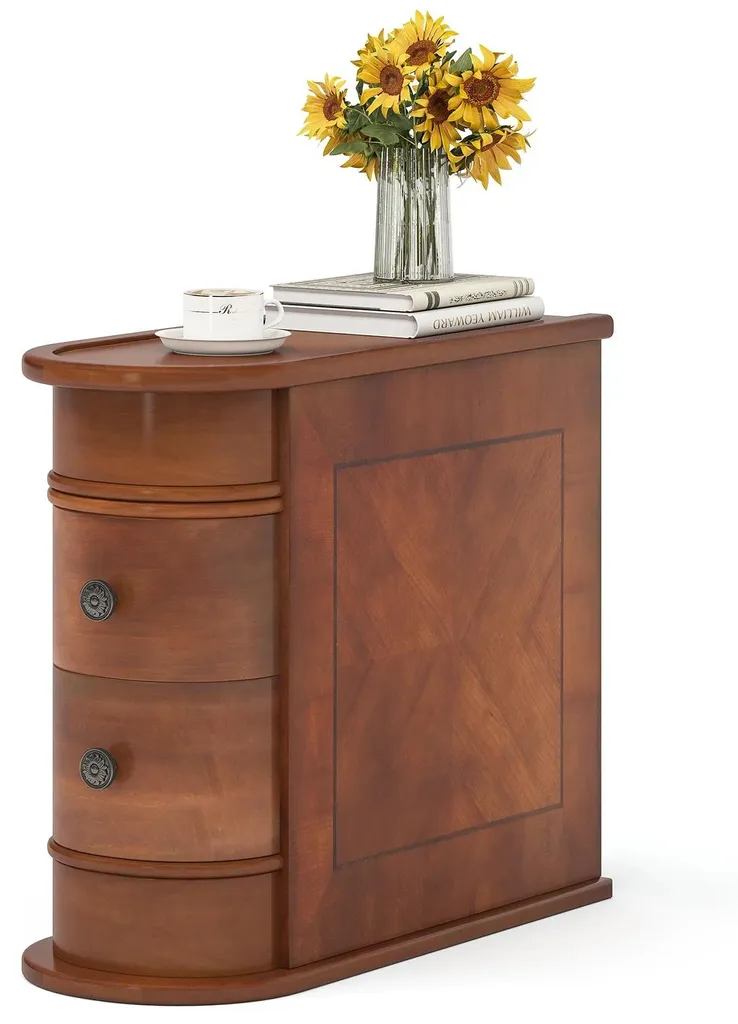 Petite table d'appoint pour espaces restreints avec tiroir et roues - 6