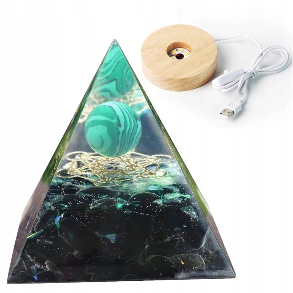 Lampe Pyramide Kristall Steine Amulett Geschenk LED Sockel 5cm