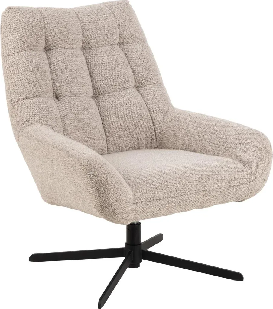 Fauteuil pivotant Paris beige avec assise rembourrée et design scandi
