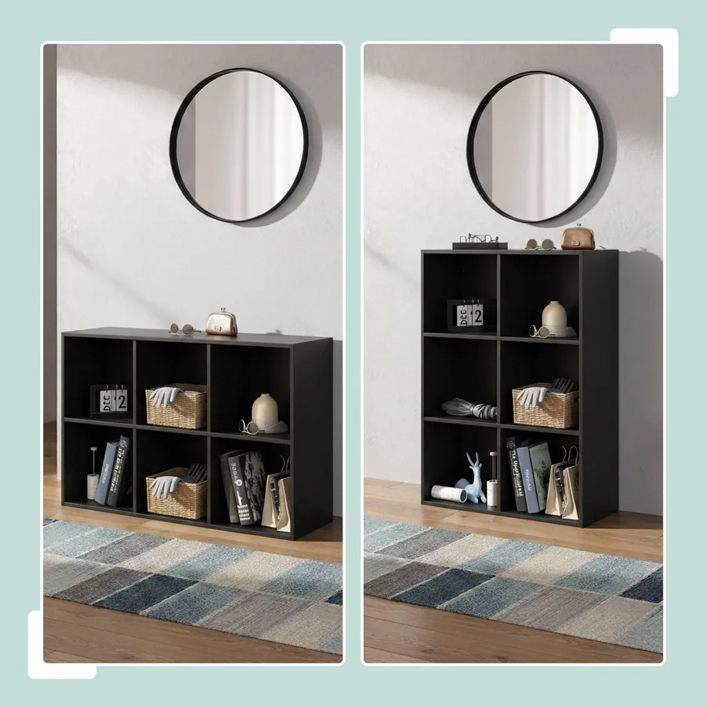 Étagère de rangement à casiers ouverts meuble bibliothèque modulable
