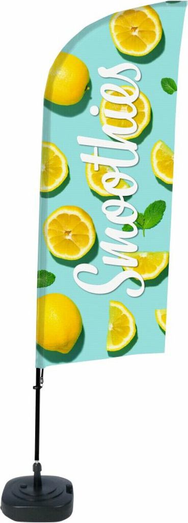 Showdown Beachflag - Komplett-Set - Smoothies Zitrone - Blau/Gelb/Schwarz