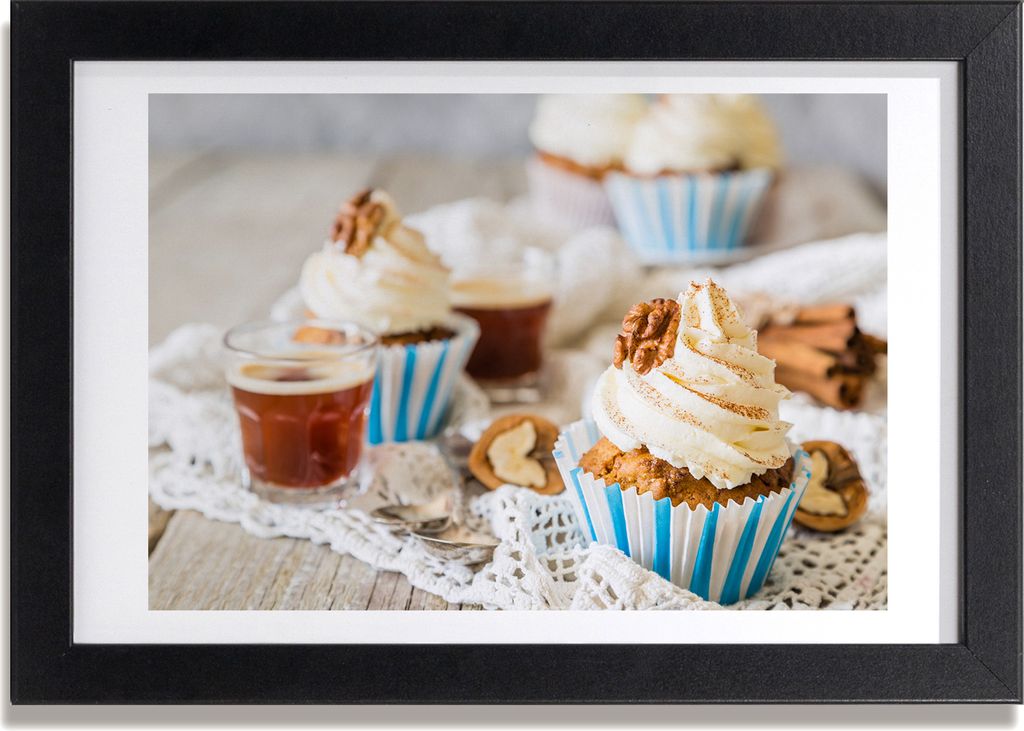 Bild 30x20 MDF-Rahmen, Wandkunst Cupcakes