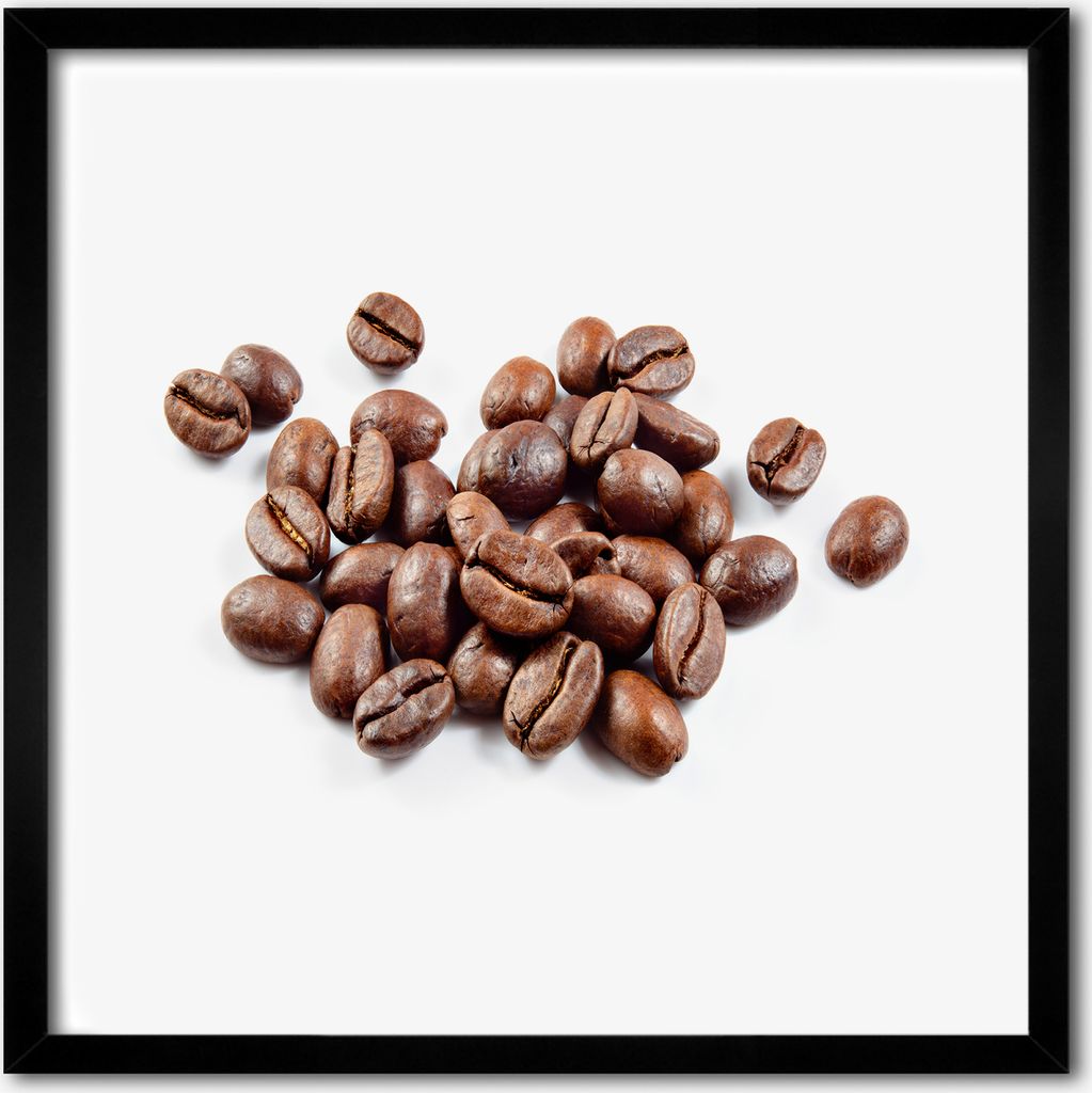 Bild - 50 cm x 50 cm - MDF - Rahmen, Wandkunst - Körner Kaffee