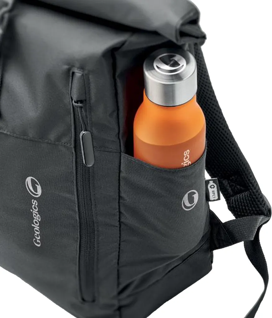 MidOcean - Zaino "Valley", Roll Top, rPET (polietilene tereftalato riciclato) MO200 (Taglia unica) (Nero) - 3