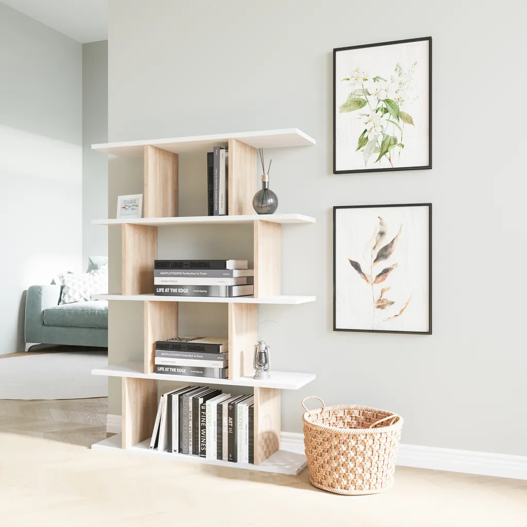 Bibliothèque de bureau et étagère de rangement blanche Harmon