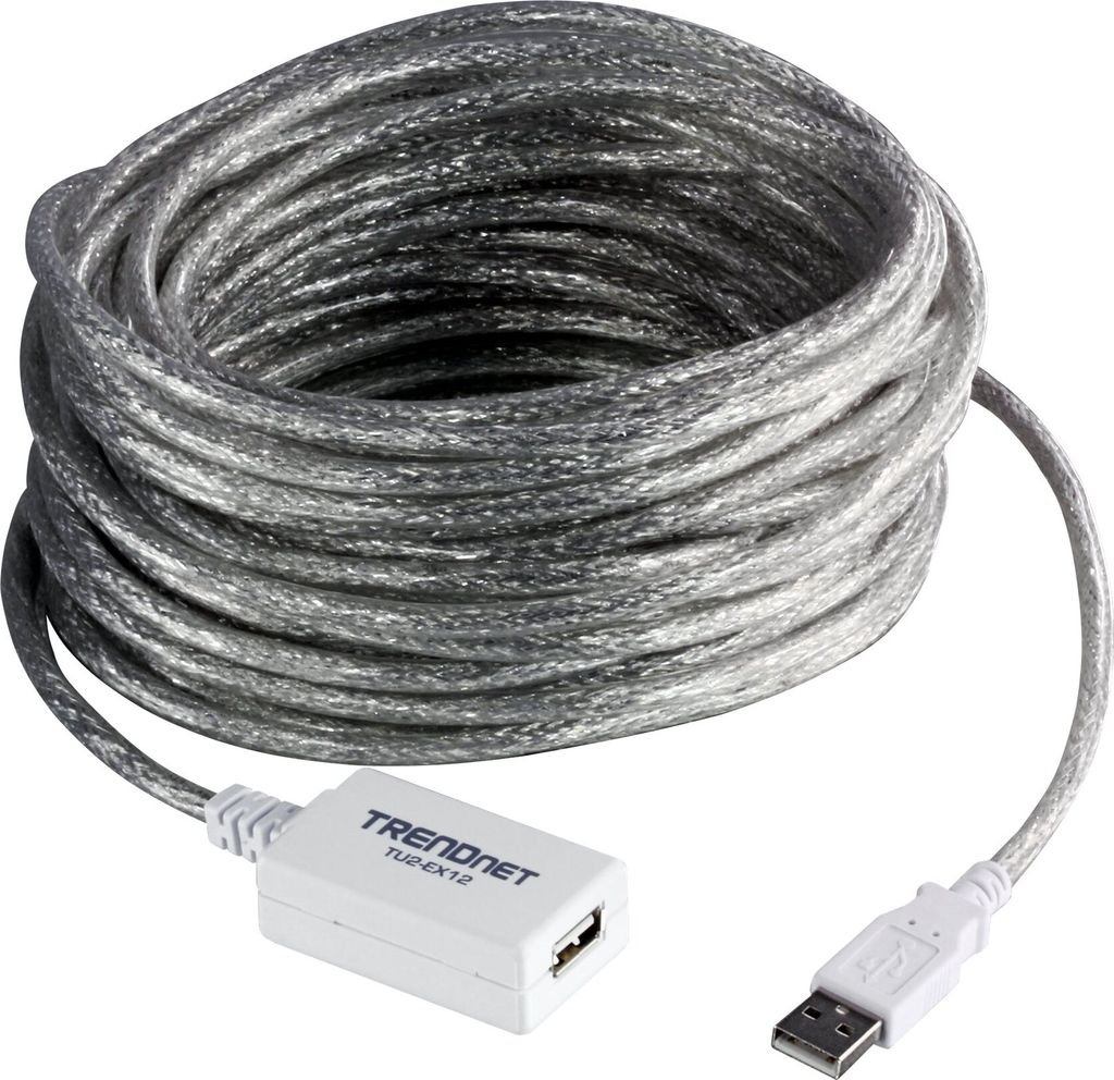 Trendnet TU2-EX12, 36 m, USB A, USB A, Grau
