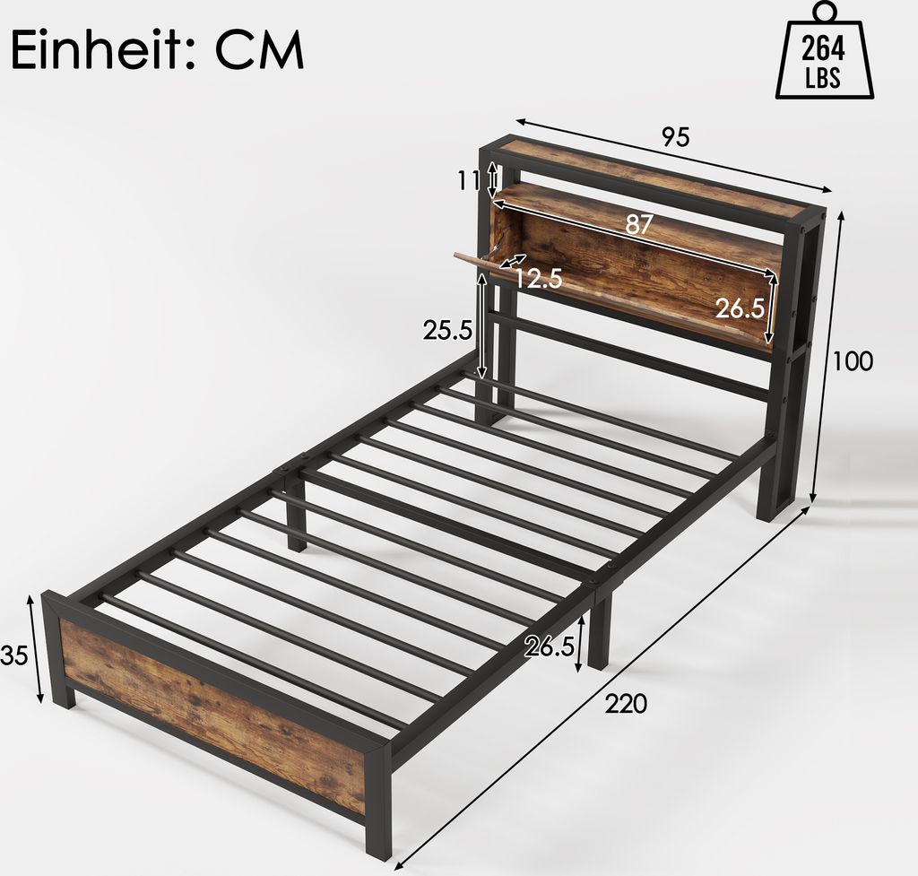Metallbett 90x200 Poco