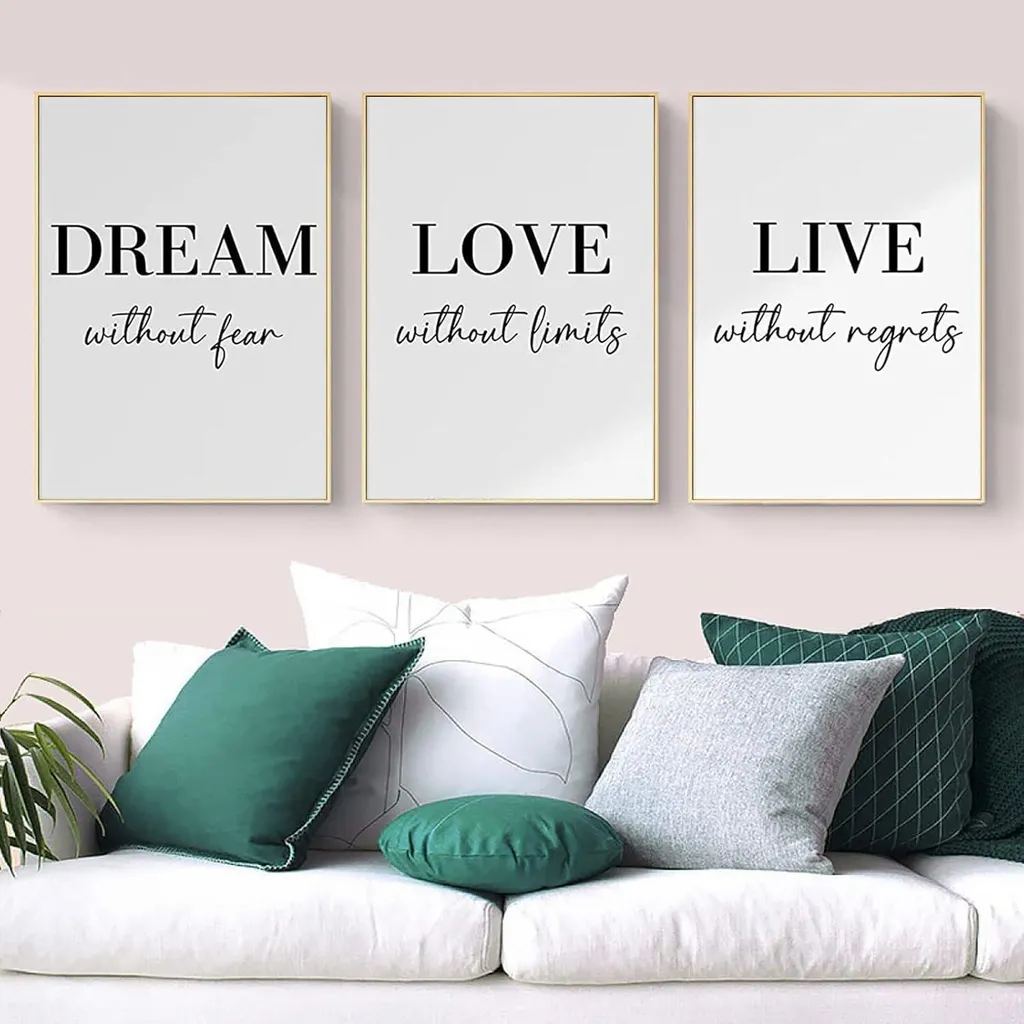 Trayosin Set 3 Poster Moderni Bianco e Nero Soggiorno e Camera