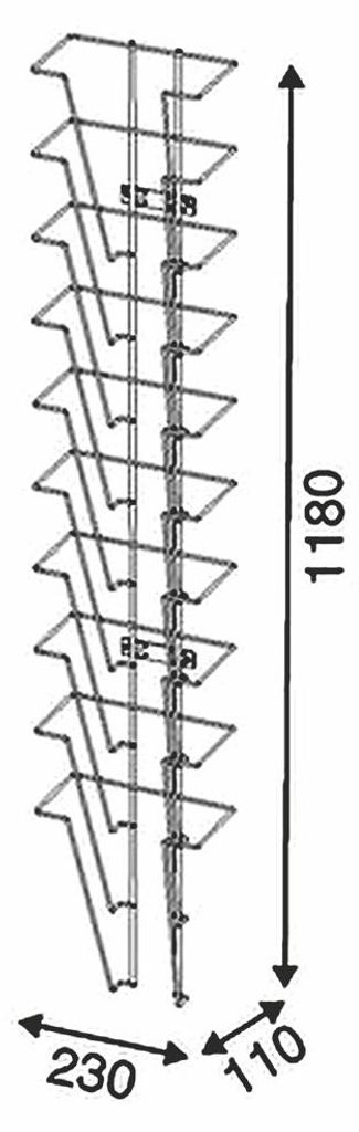 10-fach-Prospekthalter DIN A4 Hochformat aus Metall Broschürenhalter zur Wandmontage