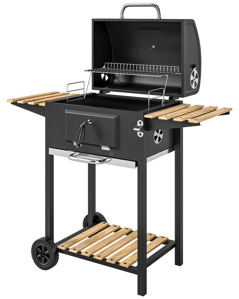 Outsunny Holzkohlegrill aus Edelstahl fahrbar Grillwagen Produktbild 