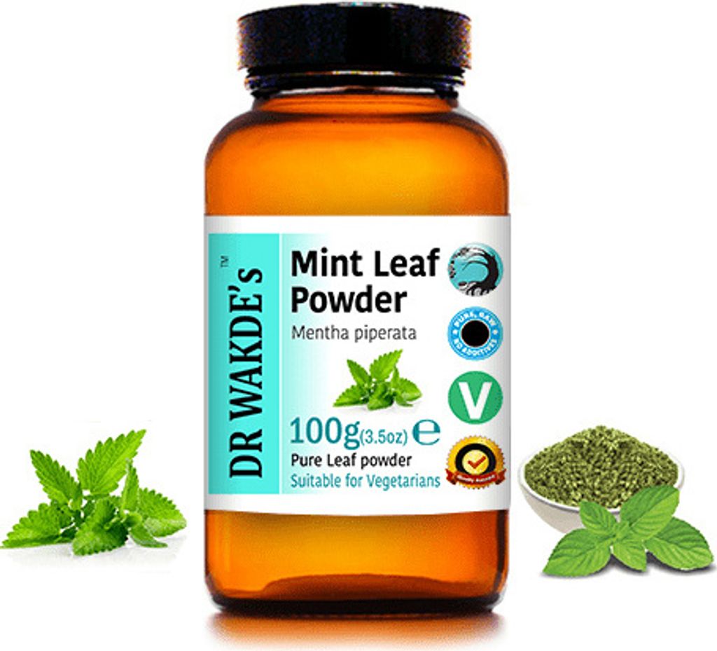 DR WAKDE'S Minzblattpulver - 100 g (3,5 Unzen) | Rein, Raw & Getrocknetes Pulver | Ayurveda-Kräuter | Vegan | Nichts hinzugefügt, nichts entfernt