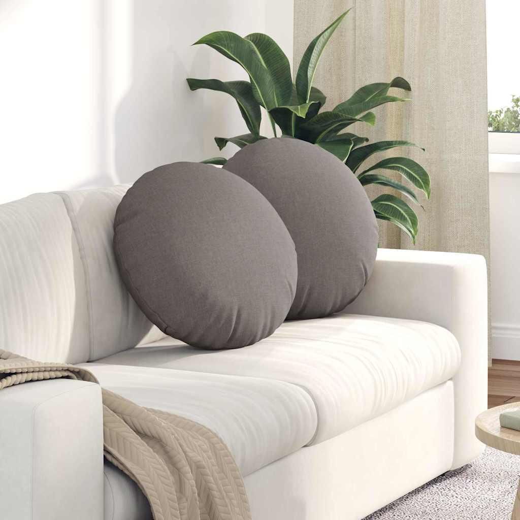 "2025 möbel"Sitzkissen 2 pcs Taupe Ø50 x 19 cm Stoff - Neu Design Gartenmöbelauflagen