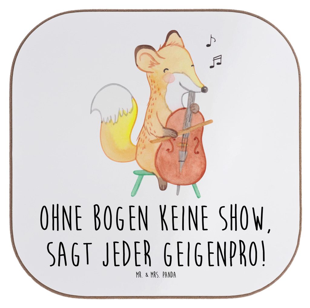 Mr. & Mrs. Panda Tassen Untersetzer Geige Bogen - Weiß - Geschenk, Folklore, Musiker, Tischuntersetzer, Coaster, für Gläser, Lernen, Orchester, ...