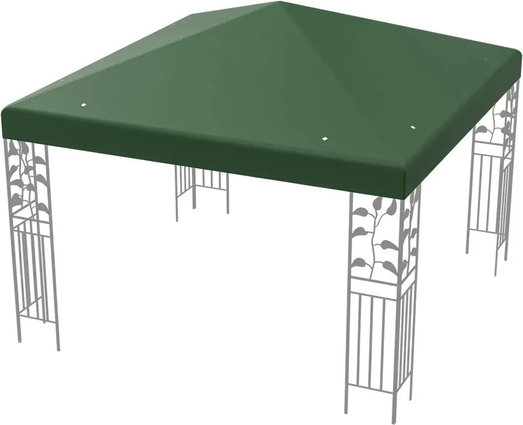 Toit de rechange 3x3 m anti-poches d'eau pour pavillon de jardin vert velcro