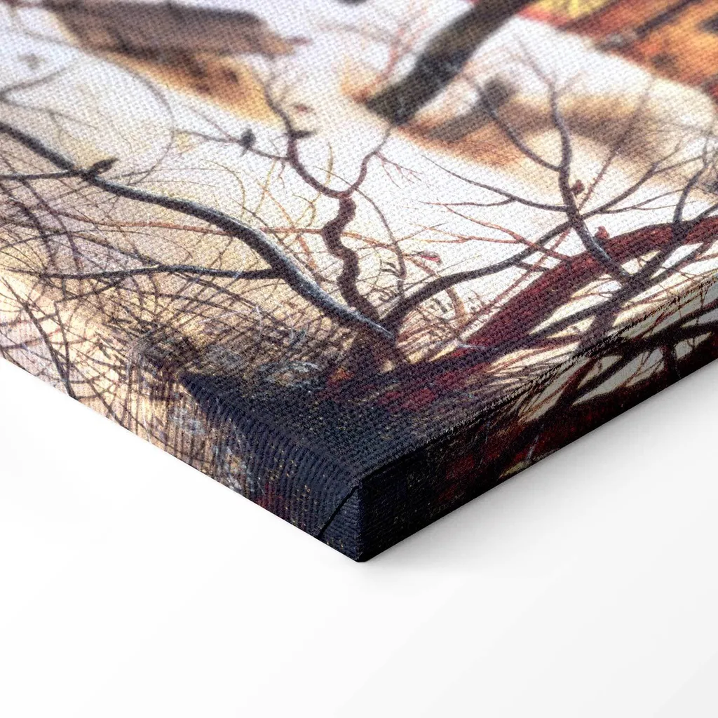 Tableau Mural XXL Paysage d'Hiver Bruegel sur Toile Intissé 120x80