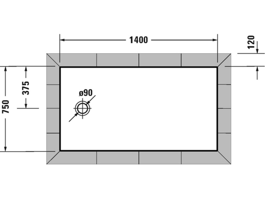 Duravit Tempano Duschwanne, Rechteck, Acryl, 1400x750mm, 720200000000000