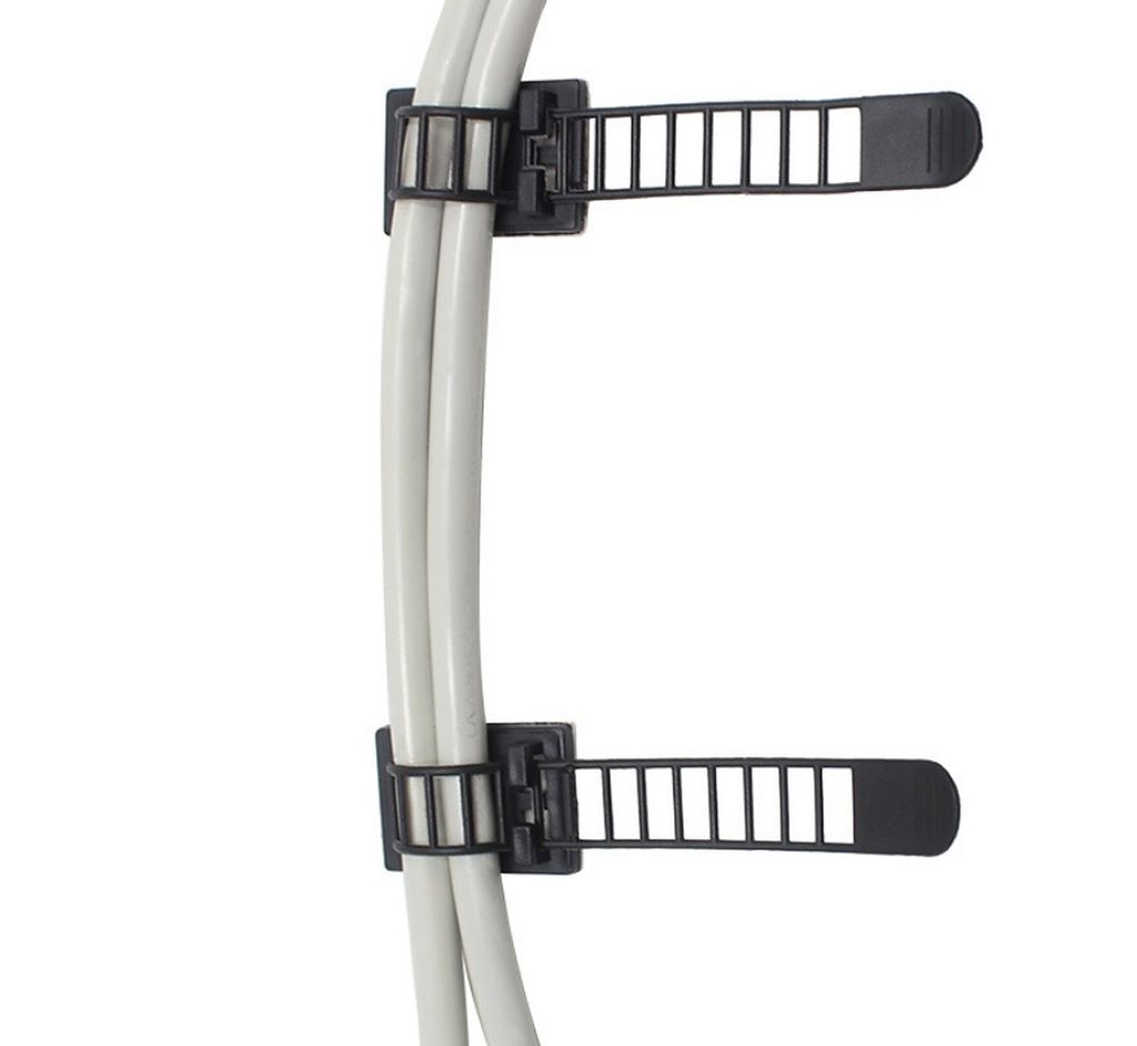 200 fascette bianche da 120/150 mm e 100 supporti autoadesivi per fascette con cerniera, clip in nylon Fohirey per tenere ordinati i cavi, piccoli cuscinetti adesivi, fascette in plastica, supporto