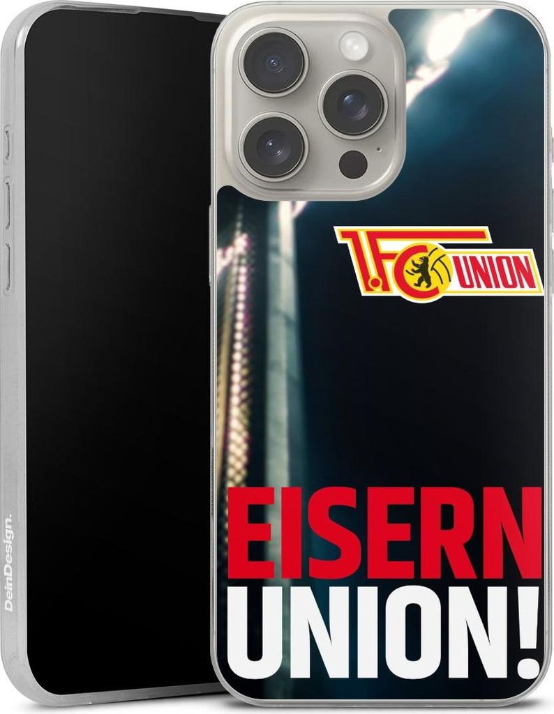 DeinDesign Slim Hülle für Apple iPhone 16 Pro Max Silikon Case Ultra Dünn Handyhülle 1. FC Union Berlin Fanartikel Fußball