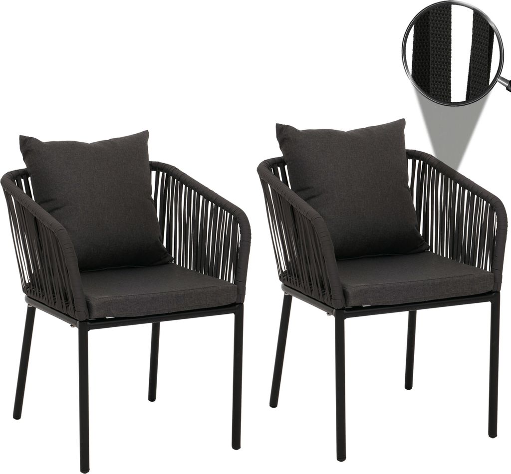 set di 2 sedie da giardino HWC-N41, braccioli per esterni, Immagine del prodotto 