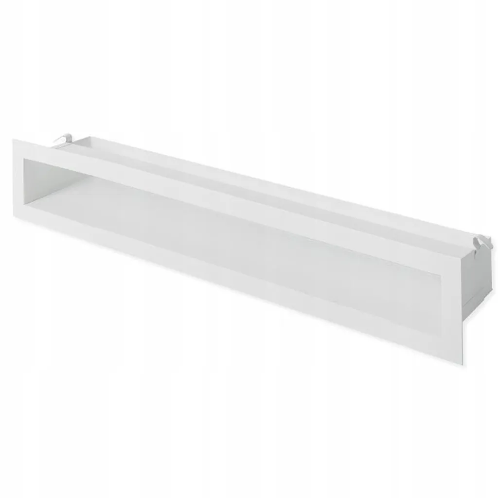 Grille de Foyer LUFT 10x80 cm Blanche - Finition Murale Pro et Propre