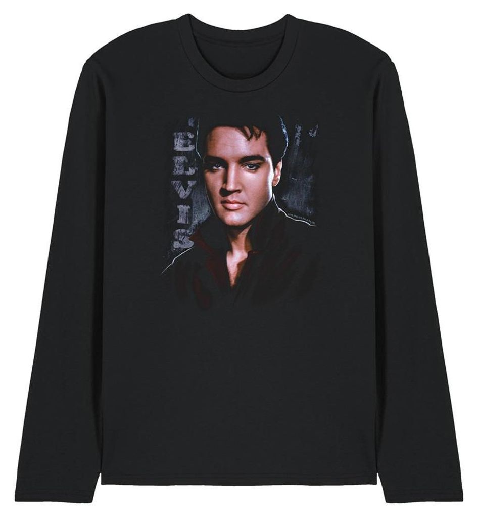 Elvis Presley - "Tough" T-Shirt für Herren/Damen Uni, Langärmlig TV33243 (XL) (Schwarz)