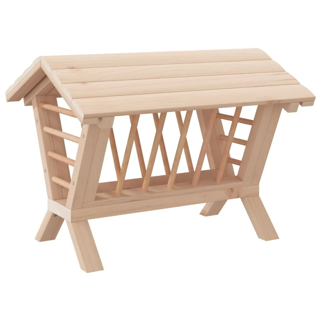 Mangeoire à foin naturelle pour lapins et rongeurs en bois de sapin 44cm