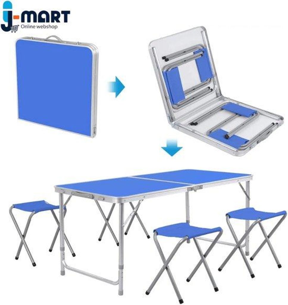 Klappbare Campingtafel 120x60cm Blauw Leicht