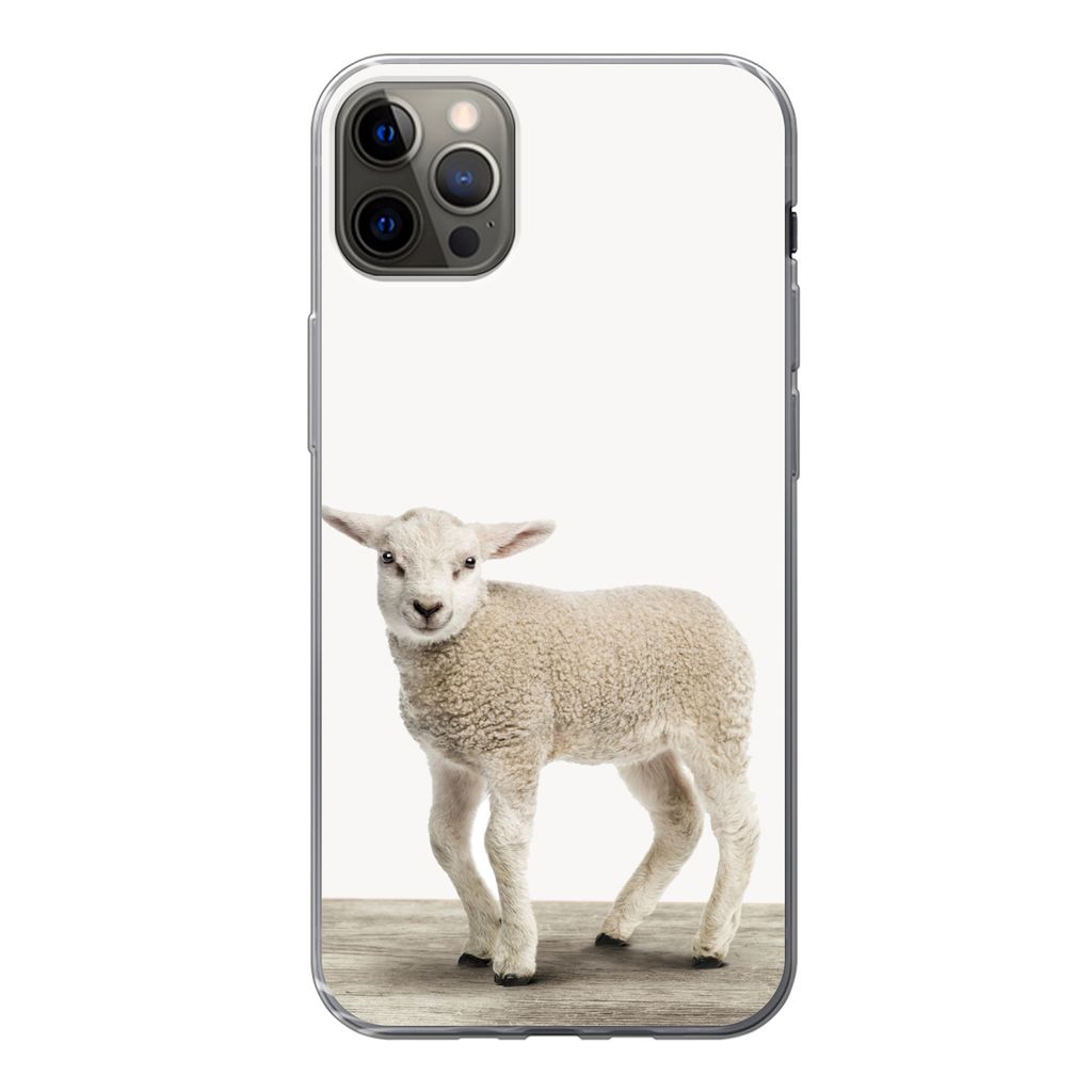 MuchoWow Handyhülle Schutzhülle Hülle für iPhone 12 Pro Max Lamm - Schaf - Tiere - Kinder - Mädchen - Jungen Silikon Softcase Handy Hülle -...
