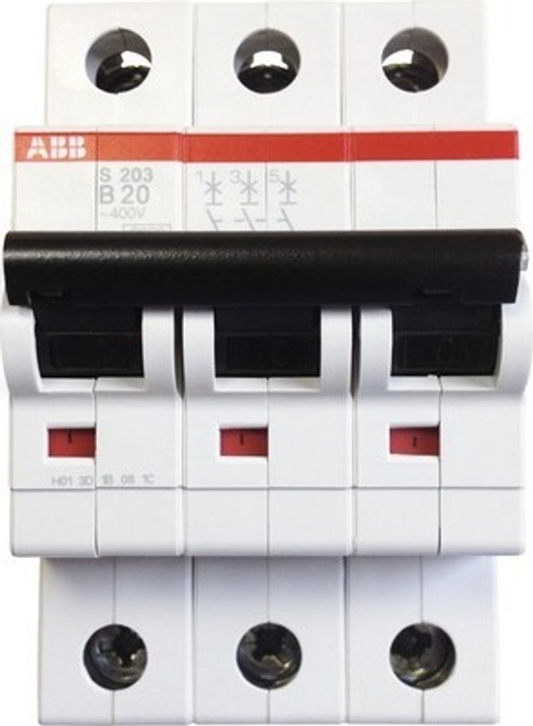 S203-B20 Interruttore automatico 20A B 3 poli Immagine del prodotto 