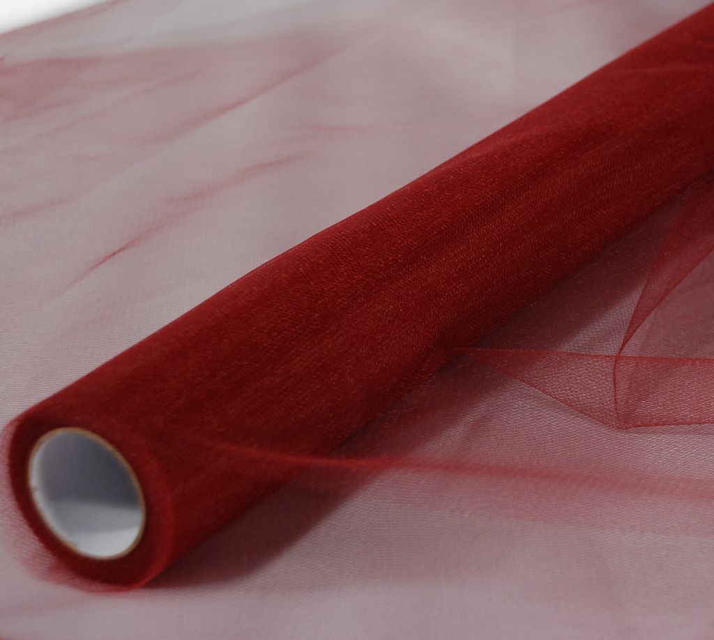Tüll in bordeaux roter 70 cm x 20 m Tüllstoff Produktbild 