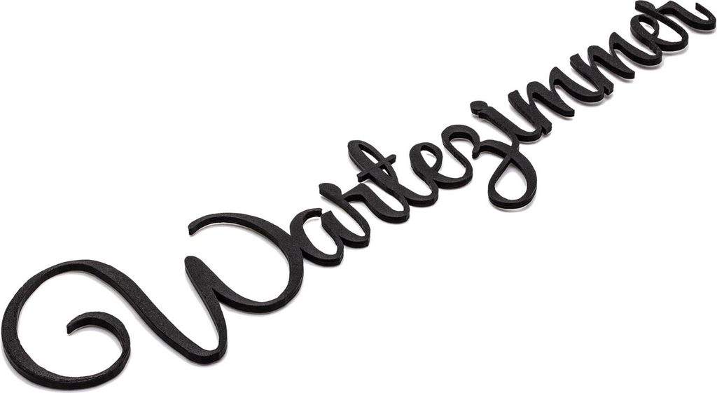Wartezimmer Türschild Schriftzug Firma Name 3D Wandschild Selbstklebend Schwarz