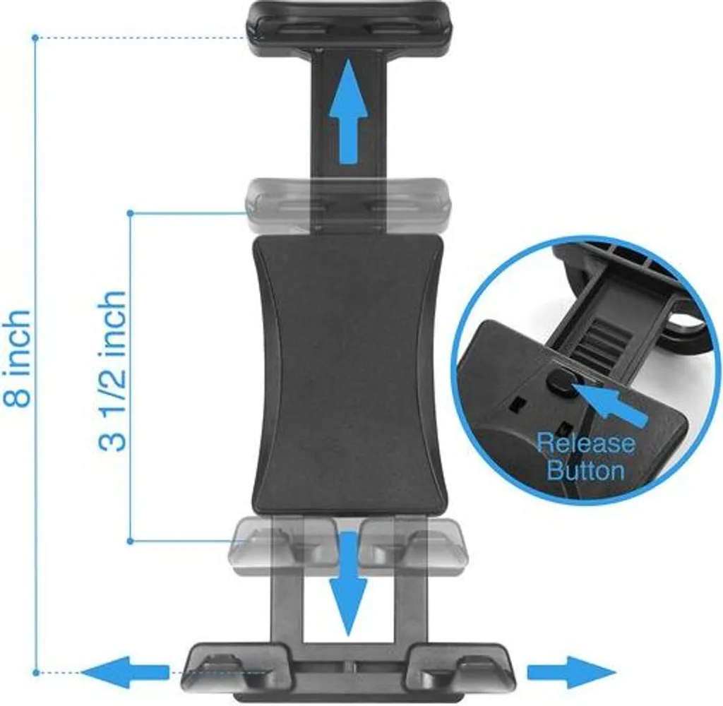 Support voiture tablette en alu avec bras extensible de réglage central - 14