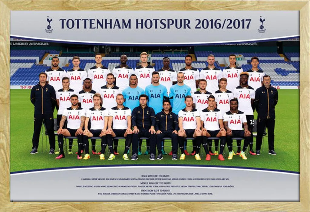 Décoration Bureau Tottenham : Poster Equipe 16/17 Cadre Hêtre Shinsuke Pro